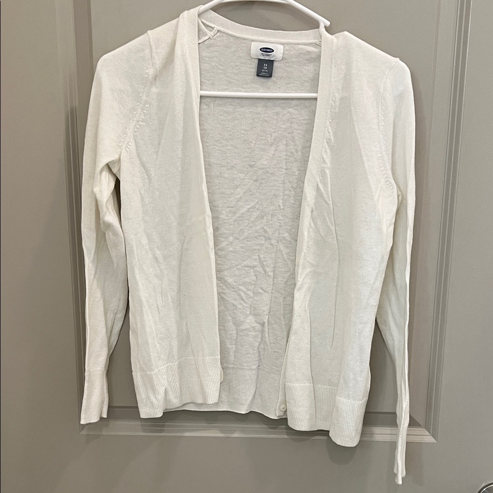 Old Navy Women's White Open-Front Cardigan